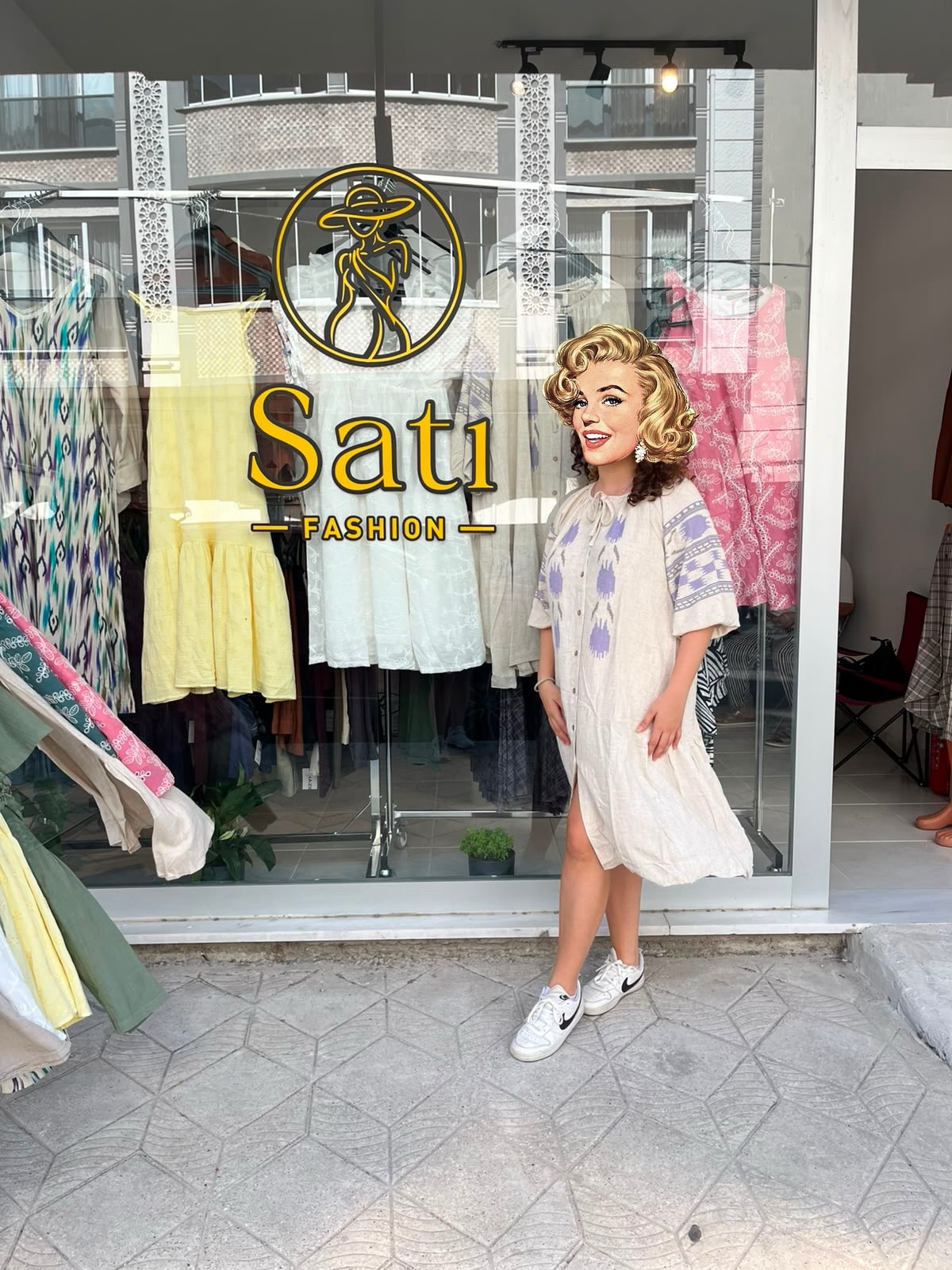 Keten Rahat Kesim Giy-Çık Elbise