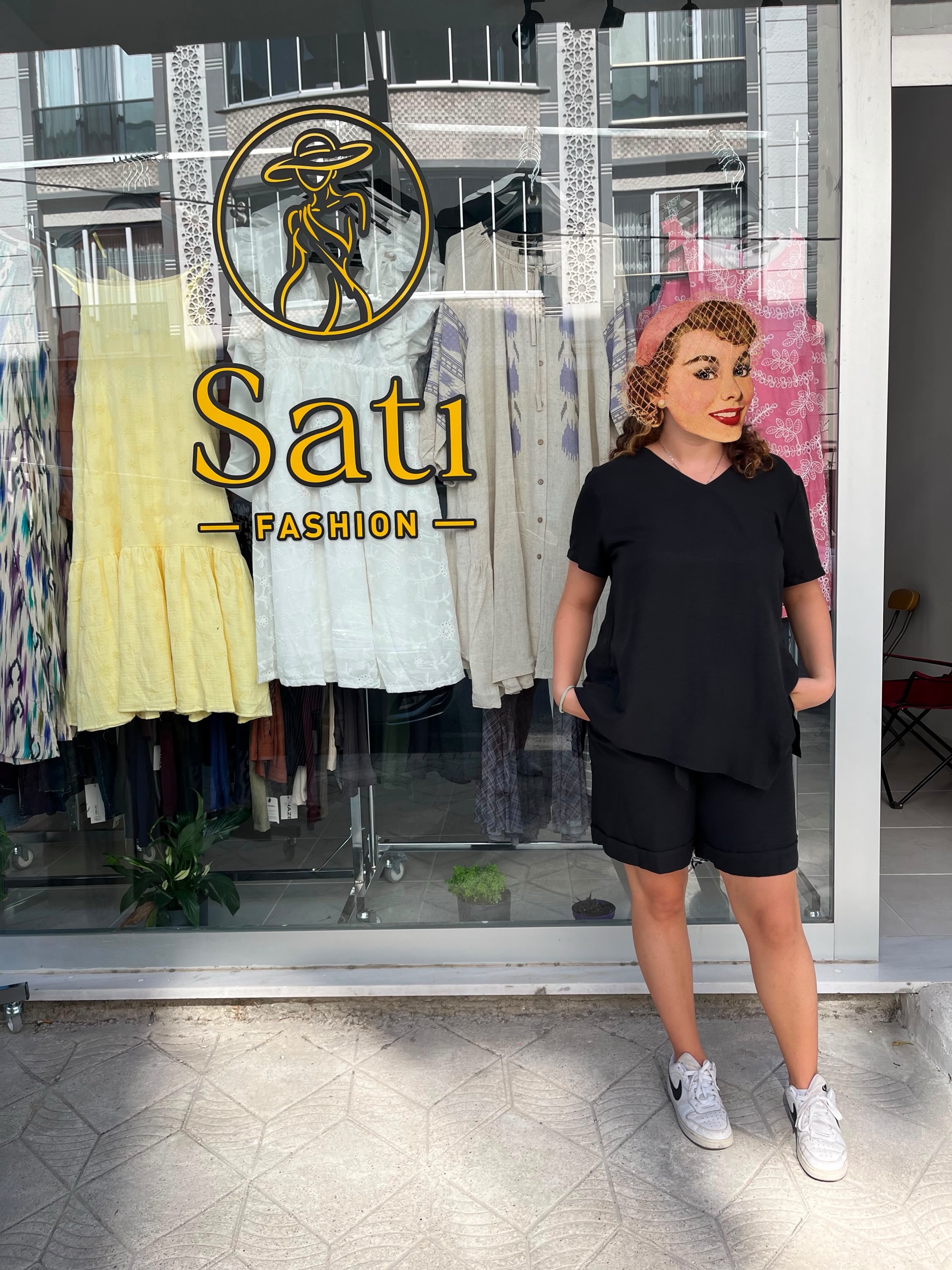 Siyah Şortlu Pamuklu İkili Takım